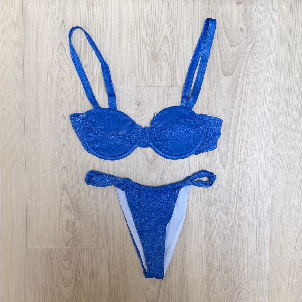 Glitter Blue Shimmer Bikini Set